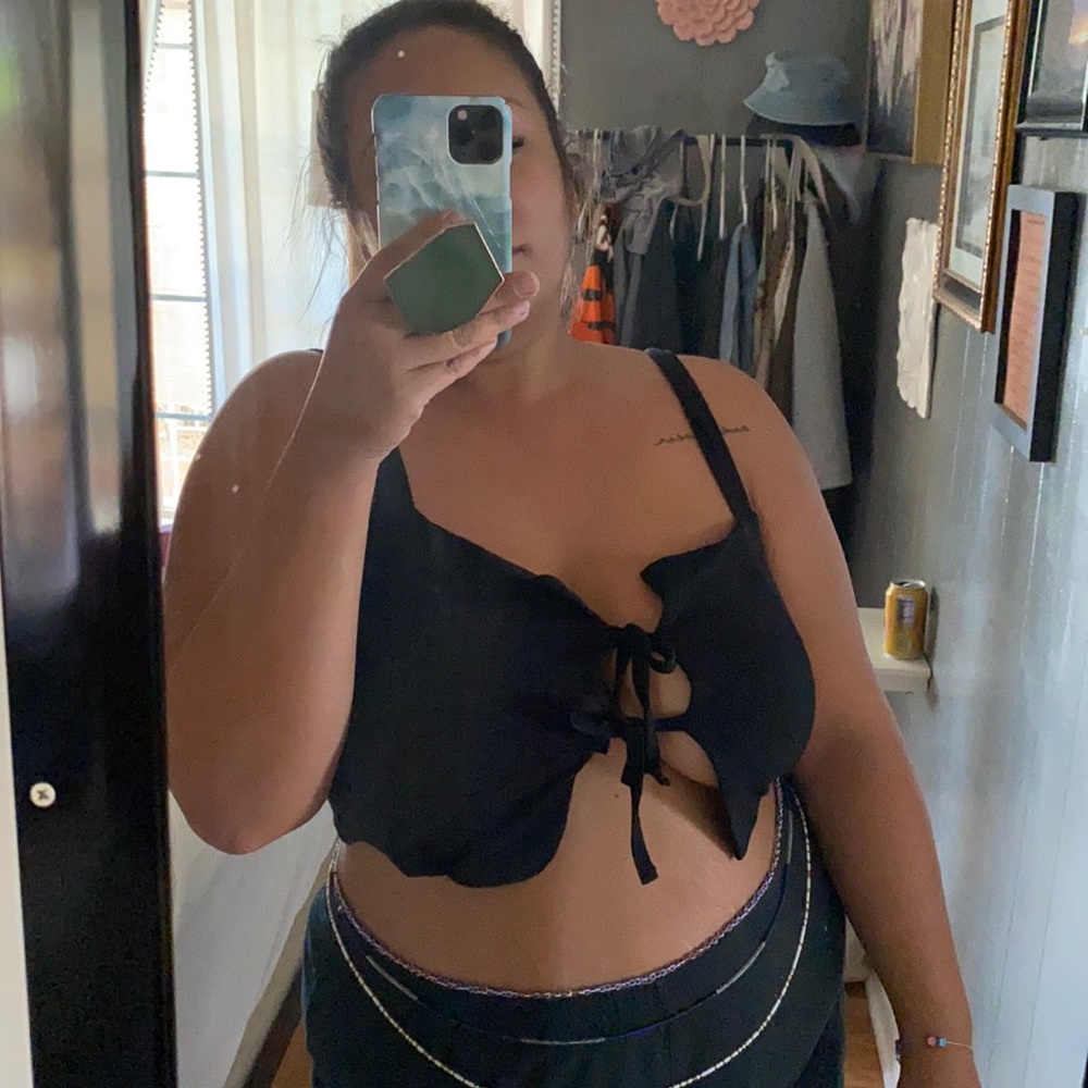 Super sexy ASOS peek a boo black crop top